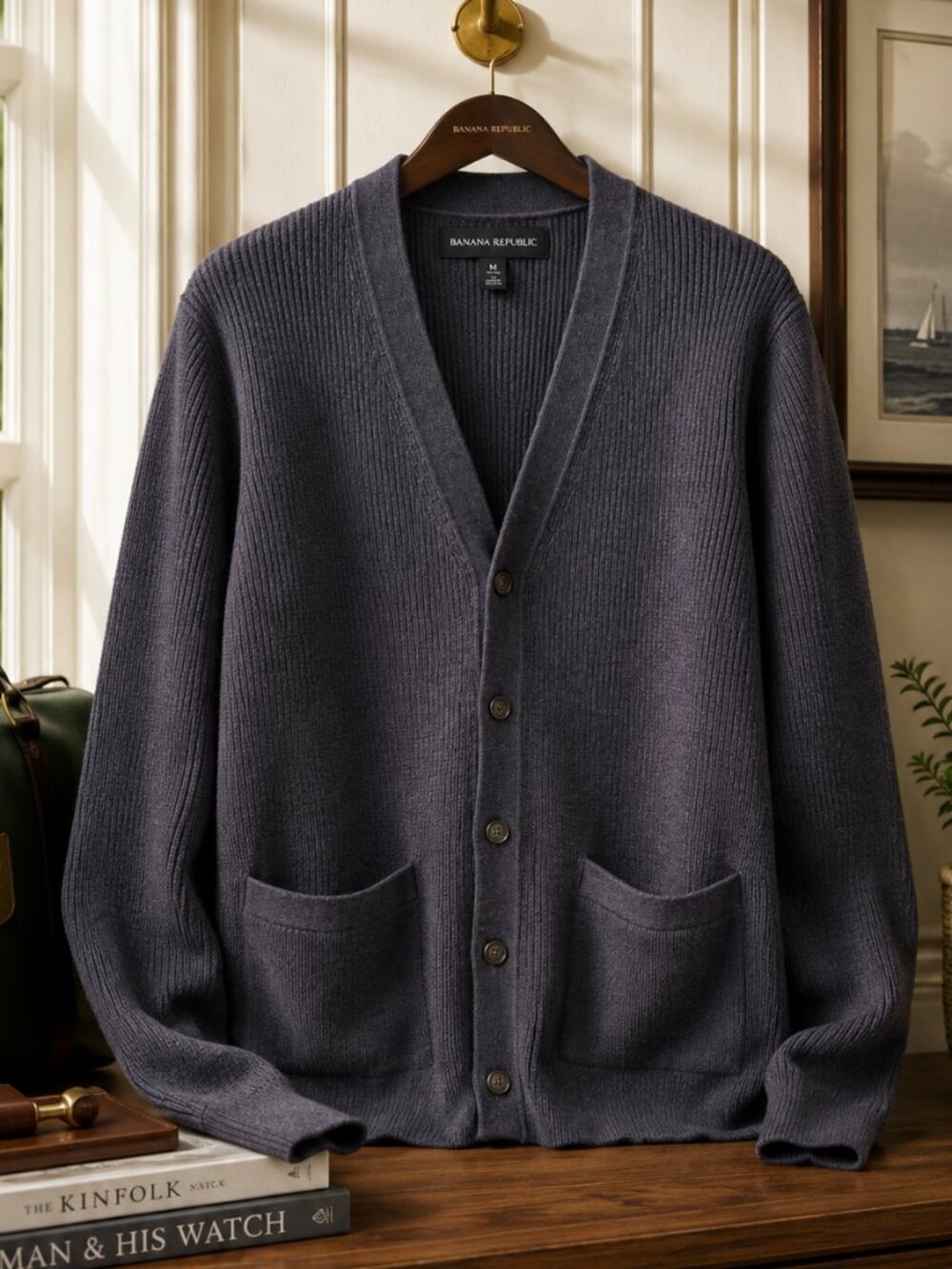 Banana Republic Men's Italian 100% Merino Wool Cardigan Sweater NWT Size M